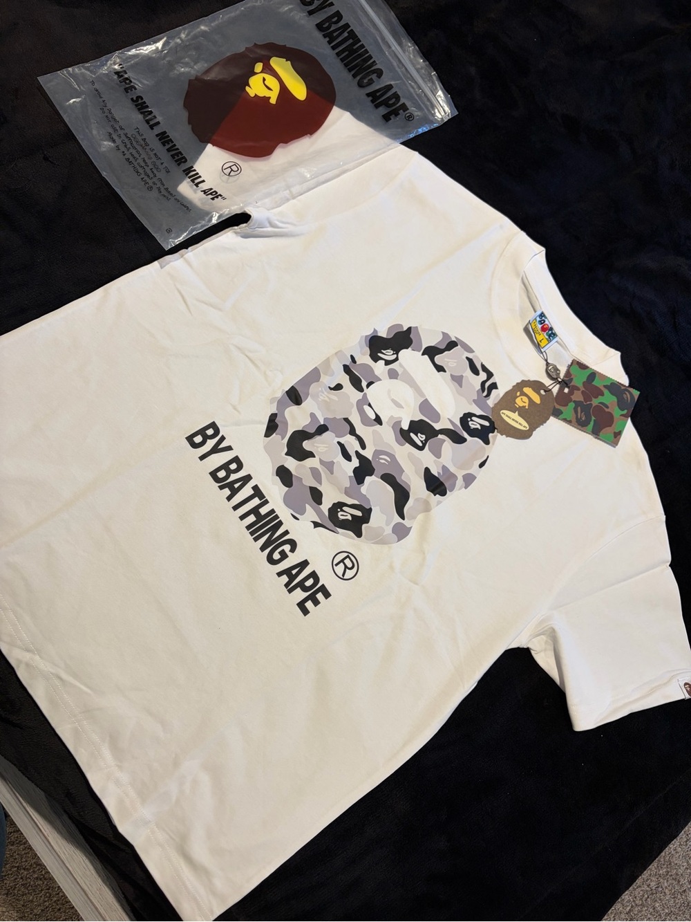 A Bathing Ape Kids' White Camo Ape Head T-Shirt